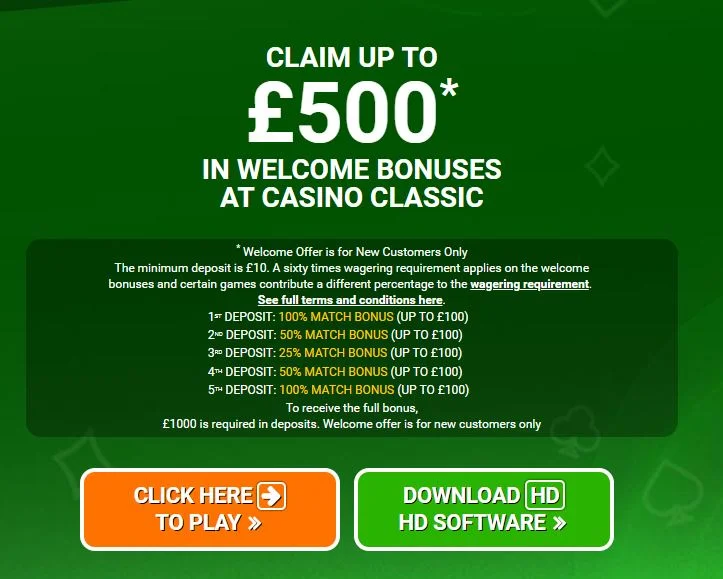 Casino Classic bonus